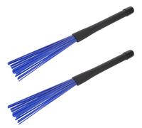 Healifty Professional Retractable Nylon Wire Drum Brushes 1 Pair Blue Percussion Brush for Snare and Jazz Drum Players Instrument Accessories for Beginners