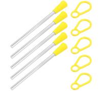 Healifty Professional Triangle Iron Percussion Set 10pcs Plastic Mallets and Carrying Handle for Early Childhood Education and Musical Instrument Performance