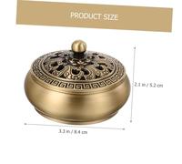 Healifty Pure Copper Incense Burner Indoor Aromatherapy Censer with Water Ripple Design Compact Rust-resistant Copper Ornament for Relaxation Meditation and Home Decoration