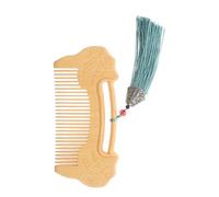 Healifty Pure Wooden Comb with Fine Tooth Design and Intricately Carved Ruyi Lock Pattern for Hair Care and Scalp Massage, Natural Pocket Beard Comb Suitable for Men and Women