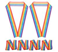 Healifty Rainbow Pride Sash Belts Unisex Design 6pcs Lightweight Fabric Shoulder Straps for Party Favour and Parade Events