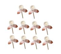 Healifty Rattan Sticks Aroma Diffuser 10 Pcs Fragrance Diffuser Reeds with Rose Flower Top Natural Essential Oil Diffusion for Home Office Wedding Decor