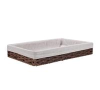 Healifty Rattan Storage Basket Wicker Woven Basket Shallow Jewelry Sundries Organizers Desktop Serving Tray Platter Hand Weaving Storage Box for Home Office Desktop Bathroom Coffee 30X20X5CM