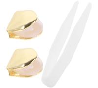 Healifty 2Pcs Plated Gold Hip Hop Top Tooth Single Cap for Mouth (Golden)