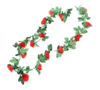 Healifty Realistic Artificial Rose Vine Garland for Indoor Decor Elegant Romantic Fake Flower Rattan Ornament with Red Roses Decorative Faux Floral Garland for Wedding Party Valentines Day