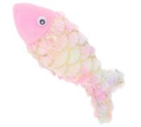 Healifty Realistic Dark Koi Fish Plush Cat Chew Small Size Interactive Kitten Teething Doll for Indoor Play and Stress Relief