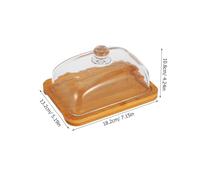 Healifty Rectangular Butter Dish with Glass Dome Lid Cake Plate Stand for Refrigerator Multipurpose Butter Tray for Snacks Desserts and Cake Display Easy to Clean and Freshness Retentive