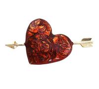 Healifty Red Heart with Sturdy Fixing Feature Brooch Pin for Women Alloy Enamel Jewelry Accessory for Birthday Parties and Dinner Events