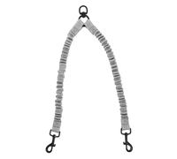 Healifty Reflective Double-end Dog Leash Lightweight Outdoor Pet Walking Rope for Two Dogs, Elastic Grey 160g Portable Puppy Leash Suitable for Large Breeds