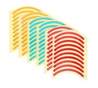 Healifty Reflective Pressure Gauge Marking Stickers 60Pcs Adhesive UV Resistant Tri-Color Labels with Quarter Circle Design for Industrial Calibration and Safety Zones