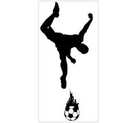Healifty Removable Soccer Player Pattern Wall Stickers 3D PVC Black Easy to Stick and Peel Nursery Room Decor for Boys Soccer Court