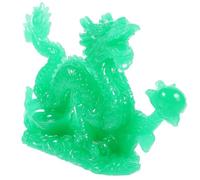 Healifty Resin Chinese Dragon Figurine Jade-like Sculpture Indoor Desktop Decor Feng Shui Ornament for Home Office Shelf Artistic Texture and Elegant Craftsmanship