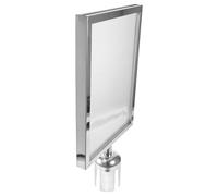 Healifty Retractable Belt Stanchion Sign Holder A4 Double Sided Portrait Frame Stainless Steel Post Top Sign Frame for Crowd Control and Queue Management in Airports and Public Spaces