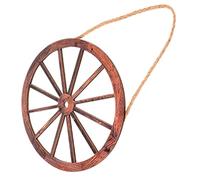 Healifty Retro Wooden Wagon Wheel Wall Decor Rustic Wood Craft Hanging Art for Garden Home Bar Garage Vintage Farmhouse Style