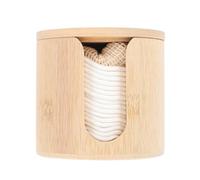 Healifty Reusable Bamboo Cotton Rounds Makeup Pads Set with Khaki Bamboo Tube, Comfortable Grip Powder Well, Rounded Design for Home and Salon Use, Soft and Eco-friendly Cosmetics Puff