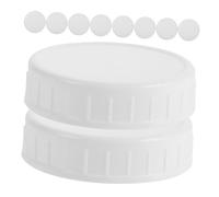 Healifty Reusable Jar Lids and Food Preservation round White Covers 10 Pcs with Silicone Seals, Airtight Seal and Versatile Use for Mason Jars, for Kitchen Storage