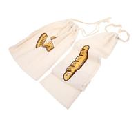 Healifty Reusable Linen Bread Bags 2pcs Drawstring Bread Storage Pouches for Loaf and Baguette, Eco-friendly Kitchen Organizer Suitable for Homemade and Picnic Use