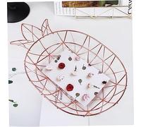 Healifty Rose Gold Hollow Iron Wire Fruit Basket Pineapple Shape Decorative Storage Tray for Vegetables Snacks and Fruits Kitchen Dining Table Organizer