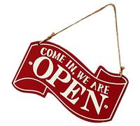 Healifty Rustic Double-sided Open Closed Sign Portable Hanging Plaque for Bars Cafes and Shops Elegant Business Door Sign for Easy Status Display
