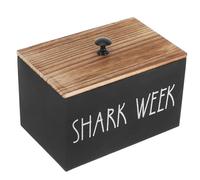 Healifty Rustic Wood Garlic Storage Bin with Lid, Versatile Dust and Moisture Resistant Container for Kitchen Countertop or Living Room, Stylish Black Garlic Keeper for Tea and Onions