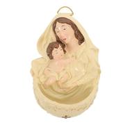 Healifty Sacred Art Resin Nativity Wall Plaque Small Religious Christmas Decoration for Christian Prayer Corners Catholic Home Decor with Mary and Jesus Manger Scene