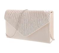 Healifty Satin Ab Colorful Rhinestone Envelope Evening Clutch Bag Bridal Purse Wedding Clutch for Women Formal Occasions Almond Color