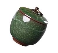 Healifty Sealed Ceramic Pet Ash Container with Lid Green Pet Cremation Urn for Dogs and Cats Bone Ash Storage Jar Memorial Funeral Casket