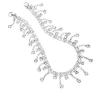 Healifty Shoe Chain Jewelry with Rhinestones and Tassel Charm, 1 Pair Sandal Heel Decoration Accessories with Lobster Clasp for Women’s DIY Shoe Bling and Vintage Style