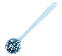 Healifty Silicone Back Brush with Long Handle, Double-Sided Thickened Bath Scrubber for Adults, Nordic Blue Body Cleaning Shower Brush with Nylon Core, Suitable for Wet and Dry Use