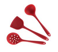 Healifty Silicone Cooking Utensils Set with Hanging Non-Stick Heat-Resistant 3pcs Kitchen Tools Lightweight Colander Spoon Turner and Soup Ladle for Everyday Cooking