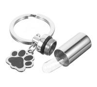Healifty Silver 1 Pet Urn Key Chain Cylindrical Titanium Steel Container Holder Easy to Carry Simple Style Fresh and Natural Gift for Friends Who Have Lost Their Pets