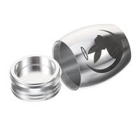 Healifty Silver Bunny Pet Cremation Urn Stainless Steel Seal Lid Design Completely Sealed Memorial Ashes Container for Desktop Space and Bag Storage