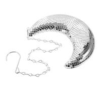 Healifty Silver Moon Shaped Hanging Disco Ball Ornament, Mirrored Party Decoration for Room Decor and Event Hanging Accent