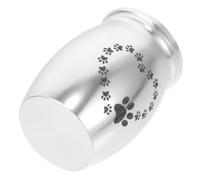 Healifty Silver Pet Cremation Urn Small Keepsake Urn for Ashes with Paw Print Design for Dog and Cat Funeral Keepsake