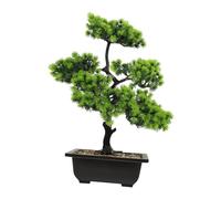 Healifty Simulated Faux Bonsai Tree Potted Plant for Indoor Table Decoration Low Maintenance Fake Potted Plant Ornament Household Artificial Bonsai for Living Office Home Light Green