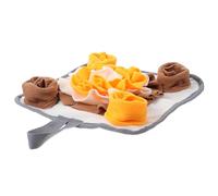 Healifty Small Pet Foraging Mat for Rabbits and Hamsters, Anti-slip Orange and White Fleece Snuffle Pad, Interactive Nose Work for Pet Feeding and Intelligence Training