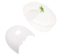 Healifty Small Turtle Terrarium Plastic Basking Platform with White Cover, Reptile Feeding Tank and Drying Terrace for Tortoises and Small Pets, Turtle Habitat Accessory for Indoor