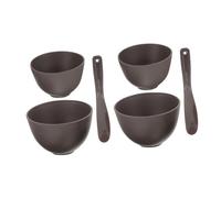 Healifty Soft Silicone Face Mask Mixing Bowl Set with Spatulas Precise DIY Cosmetic Mask Mixing Tool Kit for Home and Salon Skincare Black Coffee Color