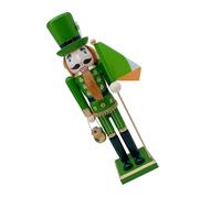 Healifty St Patrick's Day Shamrock Wooden Nutcracker Soldier Figurine