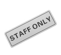 Healifty Staff Only Aluminum Wall Sign Rectangle Design Easy to Clean Door Plaque for Office and Store Room Environments