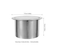 Healifty Stainless Steel Embedded Trash Can Lid 140mm Inner Diameter Swing Flap Cover for Kitchen and Bathroom Countertop Built-In Waste Bin Recessed Garbage Chute Lid