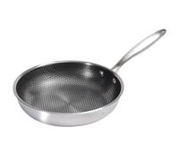 Healifty Stainless Steel Fried Egg Pan with Honeycomb Surface, Small Frying Pan for Eggs, Not Easy to Rust and Stick, for Electric Ceramic Furnace and Picnic Use