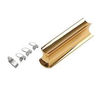 Healifty Stainless Steel Guitar Tone Bar Slide 76mm round Nose Solid Lap Steel with 4 Gold Metal Finger Picks for Electric and Acoustic Guitar Playing