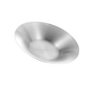 Healifty Stainless Steel Heat Isolation Dinner Plate with Round Design for Banquet Serving Multipurpose Pasta Salad and Vegetable Dish Polished Bright Surface for Home and Restaurant Use