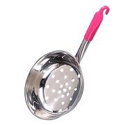 Healifty Stainless Steel Slotted Spoon with Ergonomic Handle Large Strainer for Draining Noodles Pasta and Vegetables Resistant Cooking Oil Strainer for Kitchen Use Frying Random Color