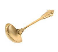 Healifty Stainless Steel Soup Ladle Large Serving Spoon for Kitchen and Buffet Elegant Gold Finish Ergonomic Grip Molded Design for Soup Rice and Water Serving
