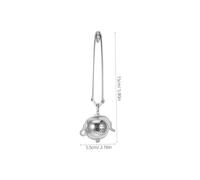 Healifty Stainless Steel Tea Infuser Clip with Long Handle Teapot-Shaped Loose Leaf Tea Filter Strainer for Home Brewing Rust-Resistant Snap Spoon for Lovers and Giving