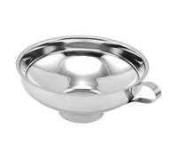 Healifty Stainless Steel Wide Mouth Funnel for Jars and Jam Making Large Metal Kitchen Liquid Funnel with Comfortable Handle Canning Tool for Oil Juice Milk and More