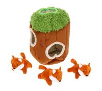 Healifty Sturdy Dog Chew, Plush Interactive Squeaky for Puppy Enrichment and Teeth Cleaning, Hide and S ame Set for Small to Medium Dogs (4Pcs)