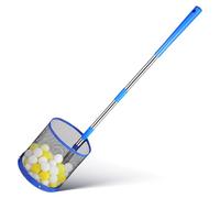 Healifty Table Tennis Ball Picker Long Handle Blue Cylinder Large Capacity Collector for Training Indoor Outdoor Ping Pong Ball Retriever